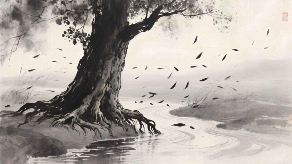 tree growing by the water