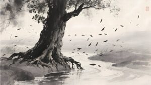 tree growing by the water